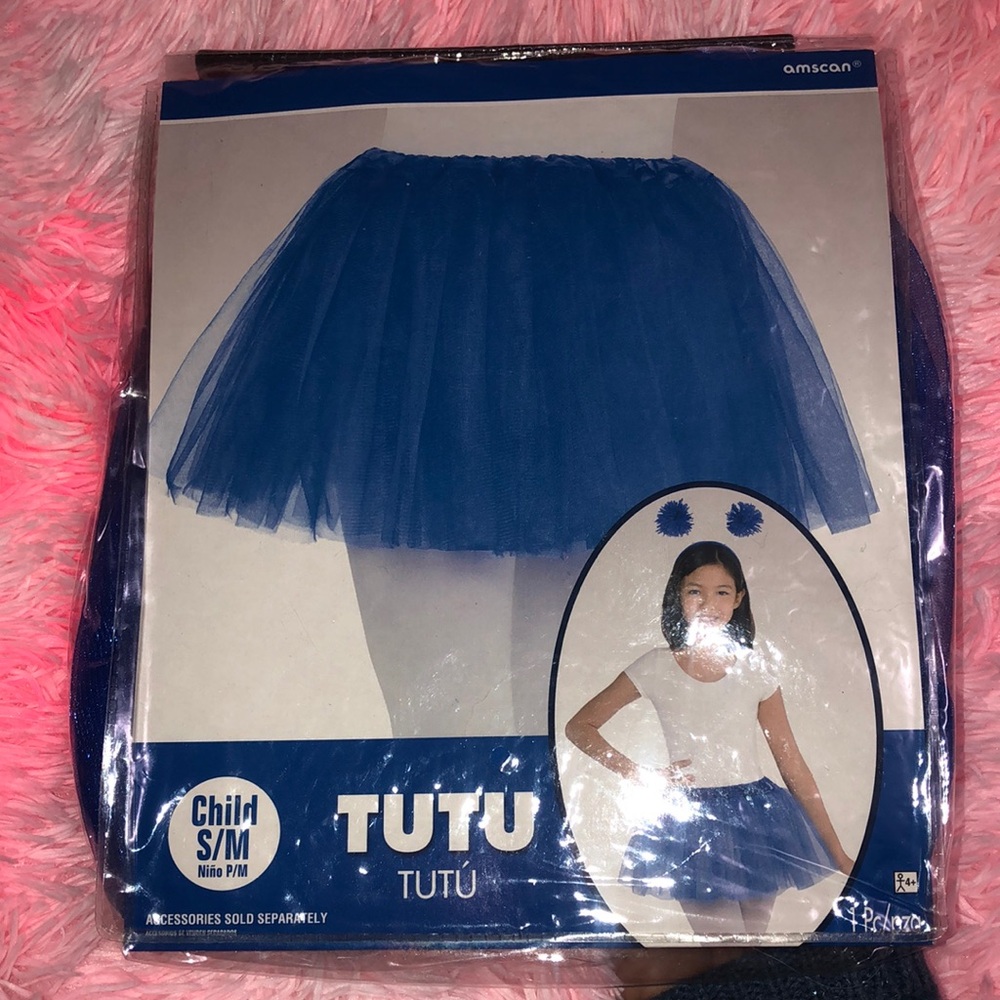 Amscan Blue Tutu S/M Up To Size 10 Dress Up Costume Dance Play Party Accessory
